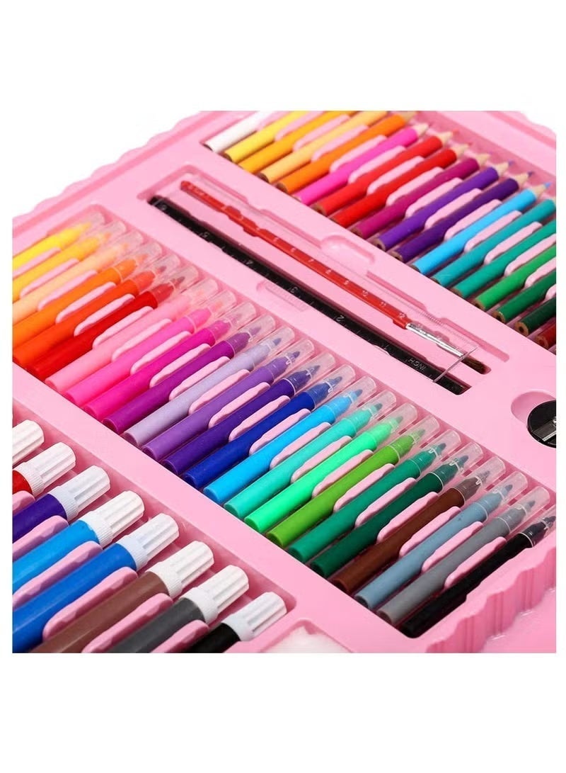 موش طقم مستلزمات فنية 208 قطعة، مجموعة رسم متكاملة للأطفال للبنات والأولاد والمراهقين والفنانين، حقيبة أدوات فنية مع حامل ثلاثي قابل للطي، تشمل ألوان باستيل زيتية، شمعيات، أقلام تلوين خشبية، كتاب تلوين، مقص، وورق أوريغامي (40 ورقة) - Image 4